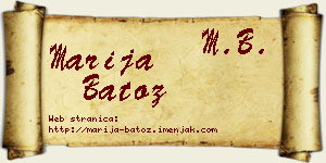 Marija Batoz vizit kartica